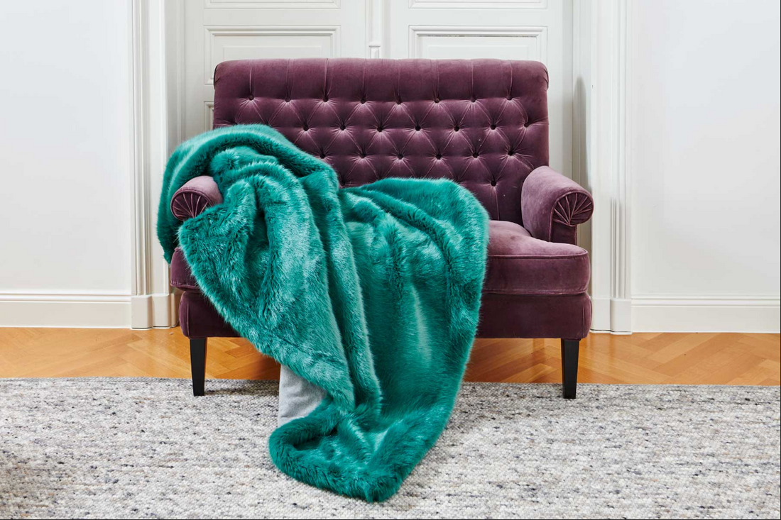 CARMA Plaid &quot;Seagreen&quot; - Webpelz Decke für Ihr Zuhause