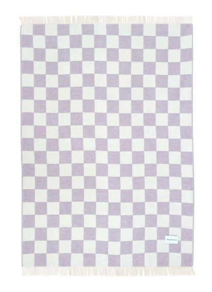 Decke Schachbrettmuster Lila-Weiß von Maison Deux