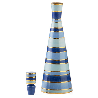 Elegante CHROMA LARGE DECANTER in Blau und Gold für jedes Ambiente.