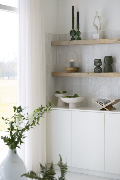 Moderne Dekoschale in Weiß mit breitem Standfuß