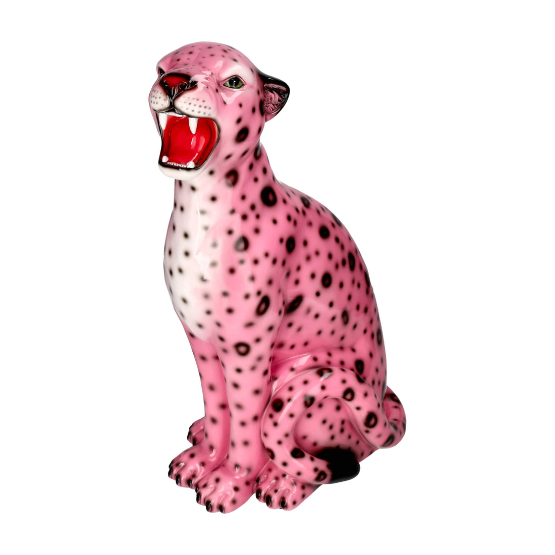 Wildkatze Dekofigur Leopard Rosa exotischer Einrichtungsstil