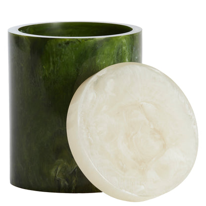 Aufbewahrungsbox mit Deckel KELIMUTU Ø13x17 cm – Grün &amp; Weiß