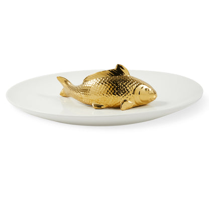 Deko-Teller „Fish Plate“ mit goldenem Koi