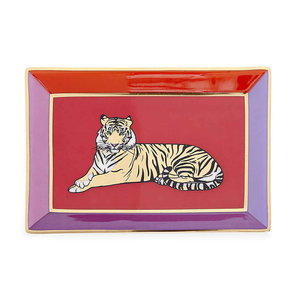 Dekoschale SAFARI RECTANGLE mit Tiger-Motiv von Jonathan Adler