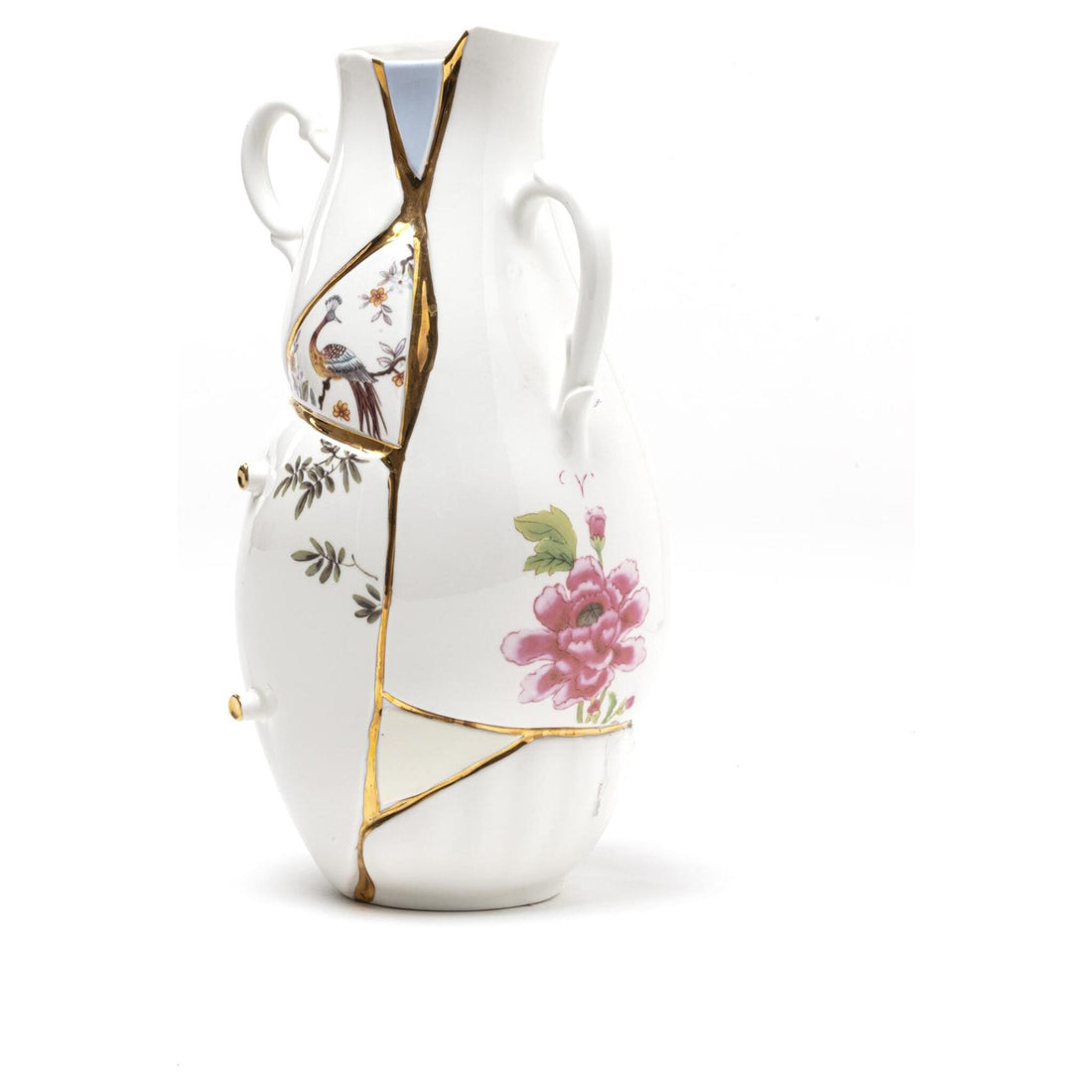 Kintsugi Vase aus Porzellan mit Goldakzenten, edles Design