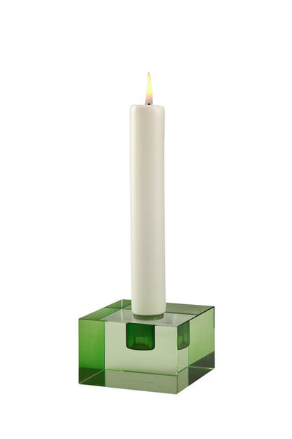 Kristallglas-Kerzenhalter DIOPTRICS grün