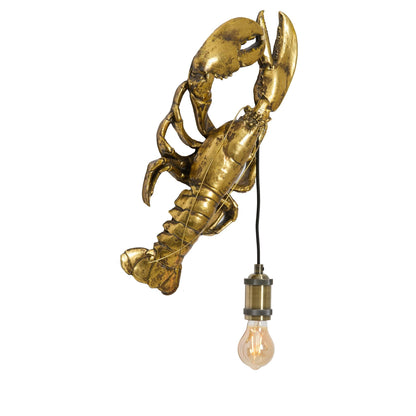 Bronzefarbene LOBSTER Wandleuchte mit Stoffkabel