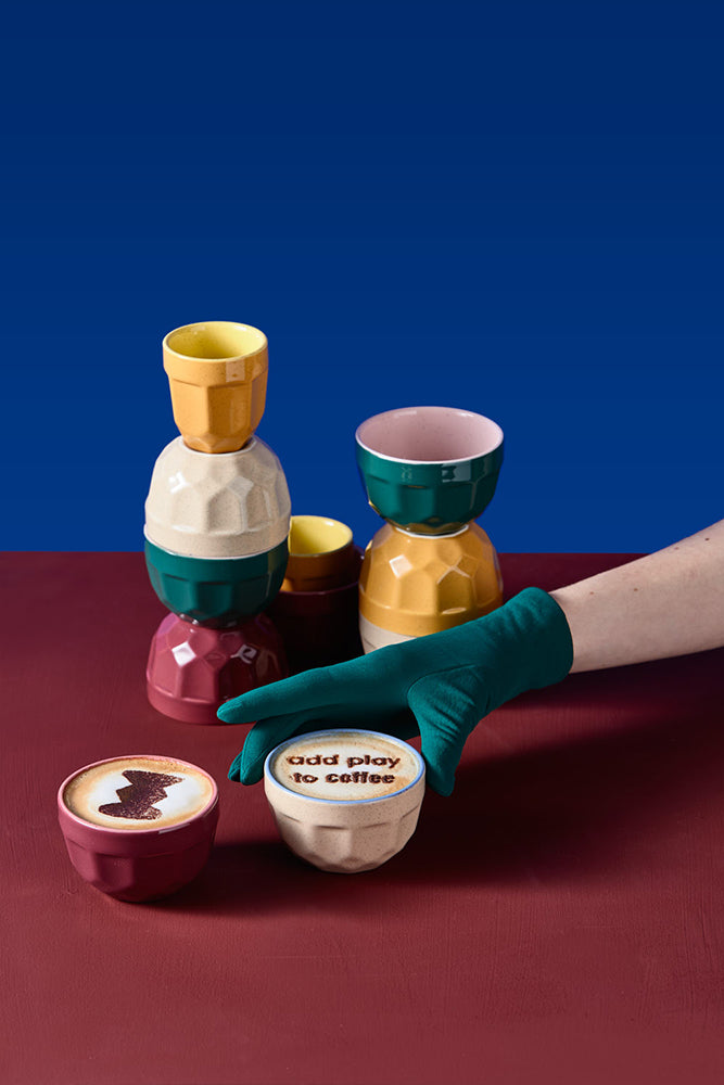 Cappuccinotassen-Set, mehrfarbige Tassen im 4er-Set