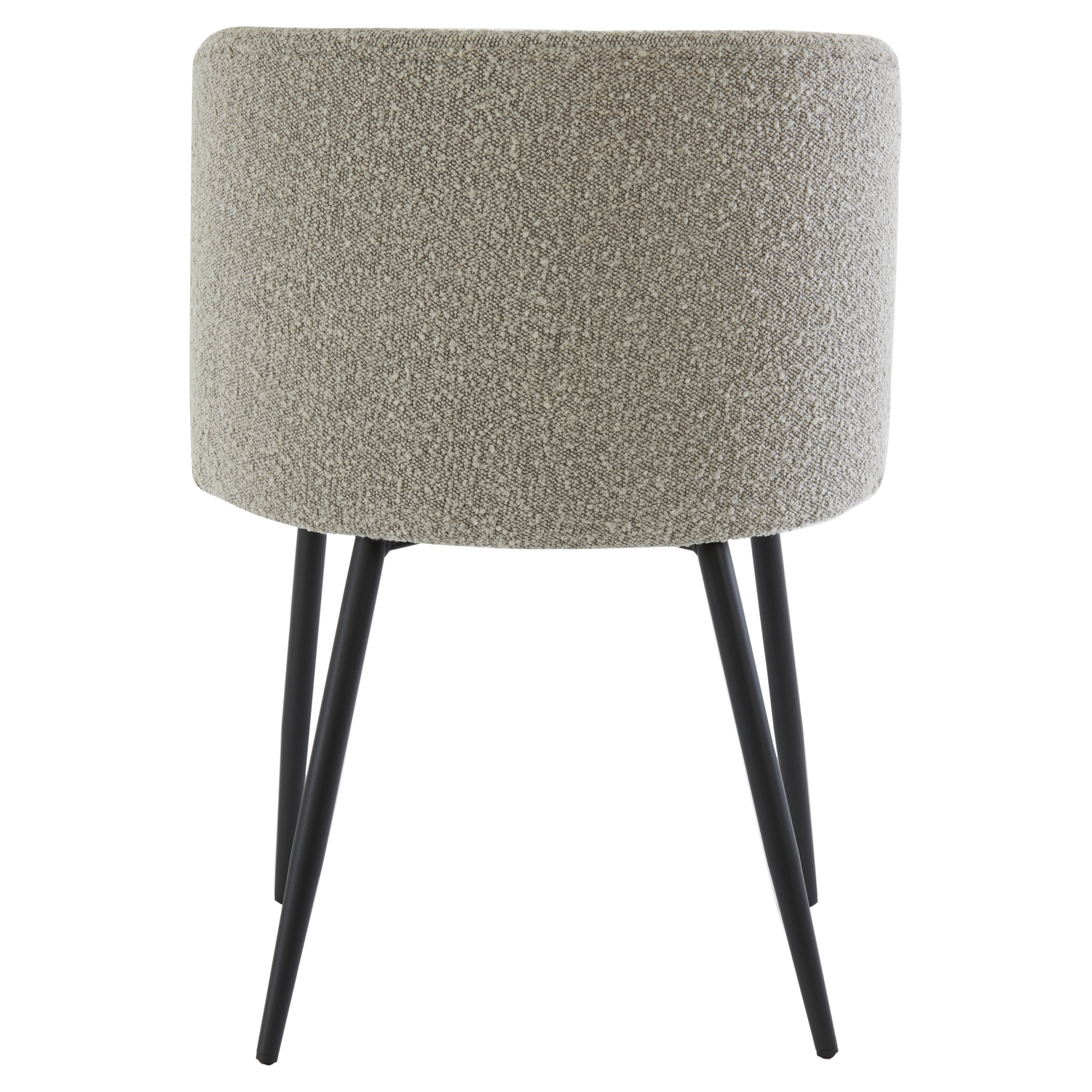 Eleganter Bouclé-Stuhl ELYNA mit stilvollem Rundrücken und schlanken Beinen