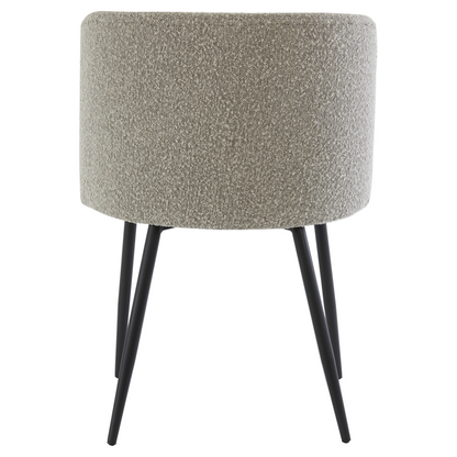 Eleganter Bouclé-Stuhl ELYNA mit stilvollem Rundrücken und schlanken Beinen