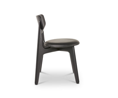Slab Dining Chair – Black Brushed Oak &amp; Black Leather