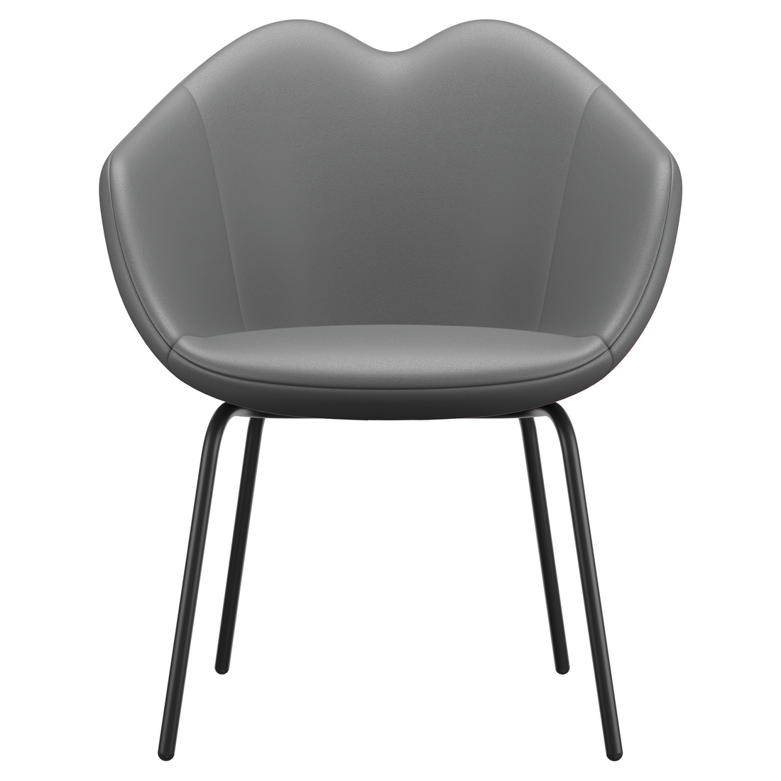 Dining chair XOXO leather four legs dark grey