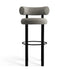 Fat Bar Stool 75 cm – Bouclé Alpine Clay | Polished Black Steel