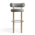 Fat Bar Stool 75 cm – Natural Wood & Kvadrat Hallingdal Light Grey