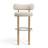 Fat 75cm Bar Stool – Natural Wood & Bouclé Bright White von Tom Dixon
