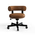 Fat Work Chair Cognac Leder – Gepolsterter Design Bürostuhl mit Rollen