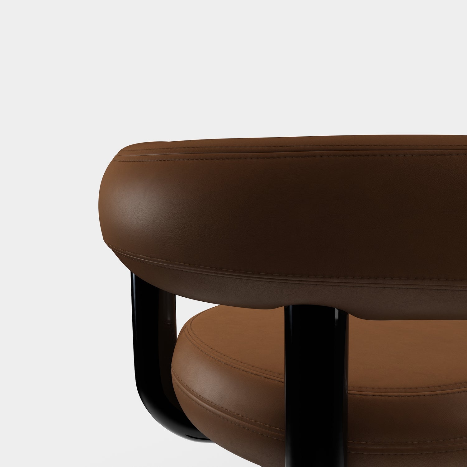 Fat Work Chair Cognac Leder – Gepolsterter Design Bürostuhl mit Rollen