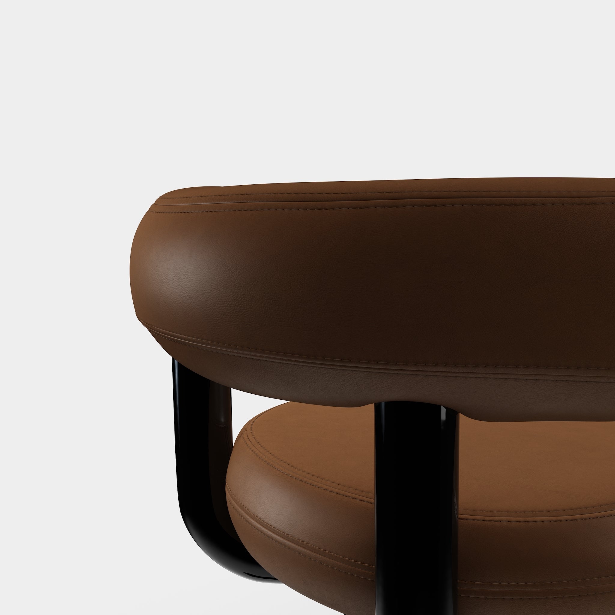 Fat Work Chair Cognac Leder – Gepolsterter Design Bürostuhl mit Rollen