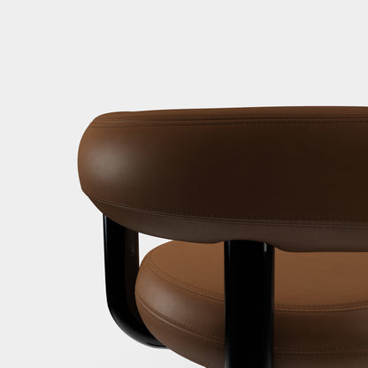 Fat Work Chair Cognac Leder – Gepolsterter Design Bürostuhl mit Rollen