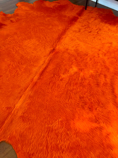 Kuhfell Teppich Orange