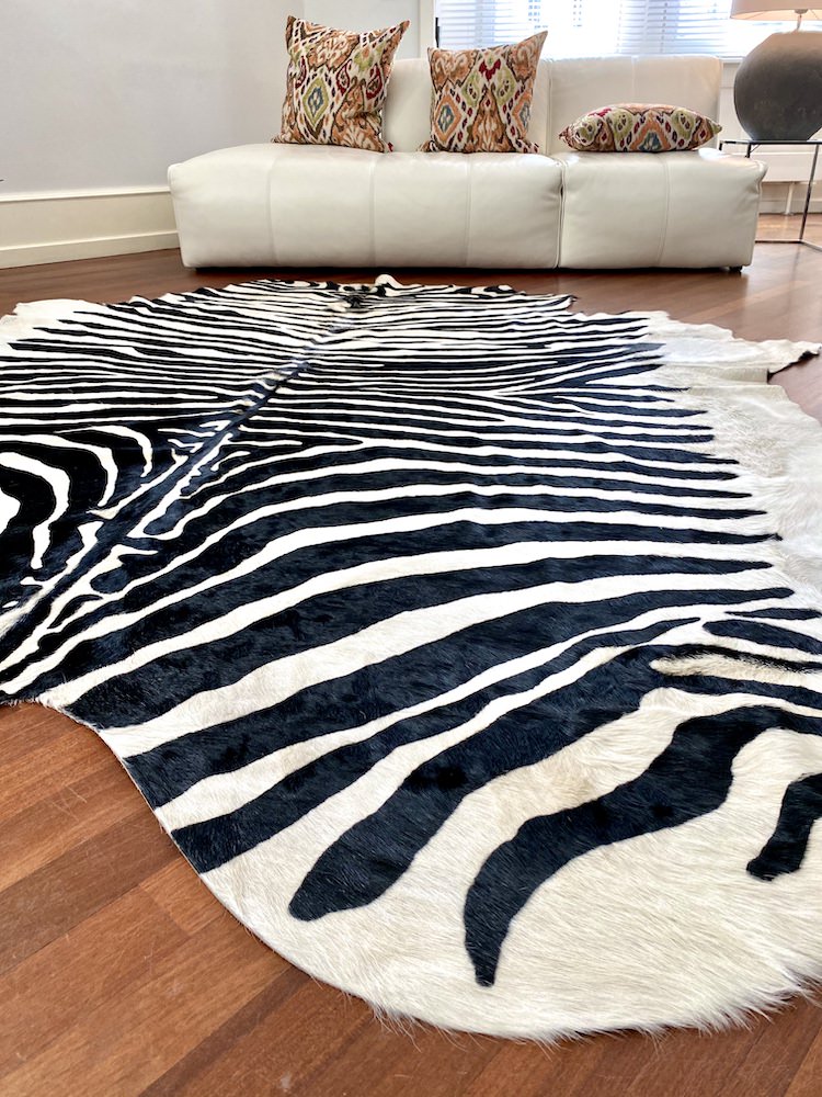 Kuhfell Teppich ZEBRA naturel