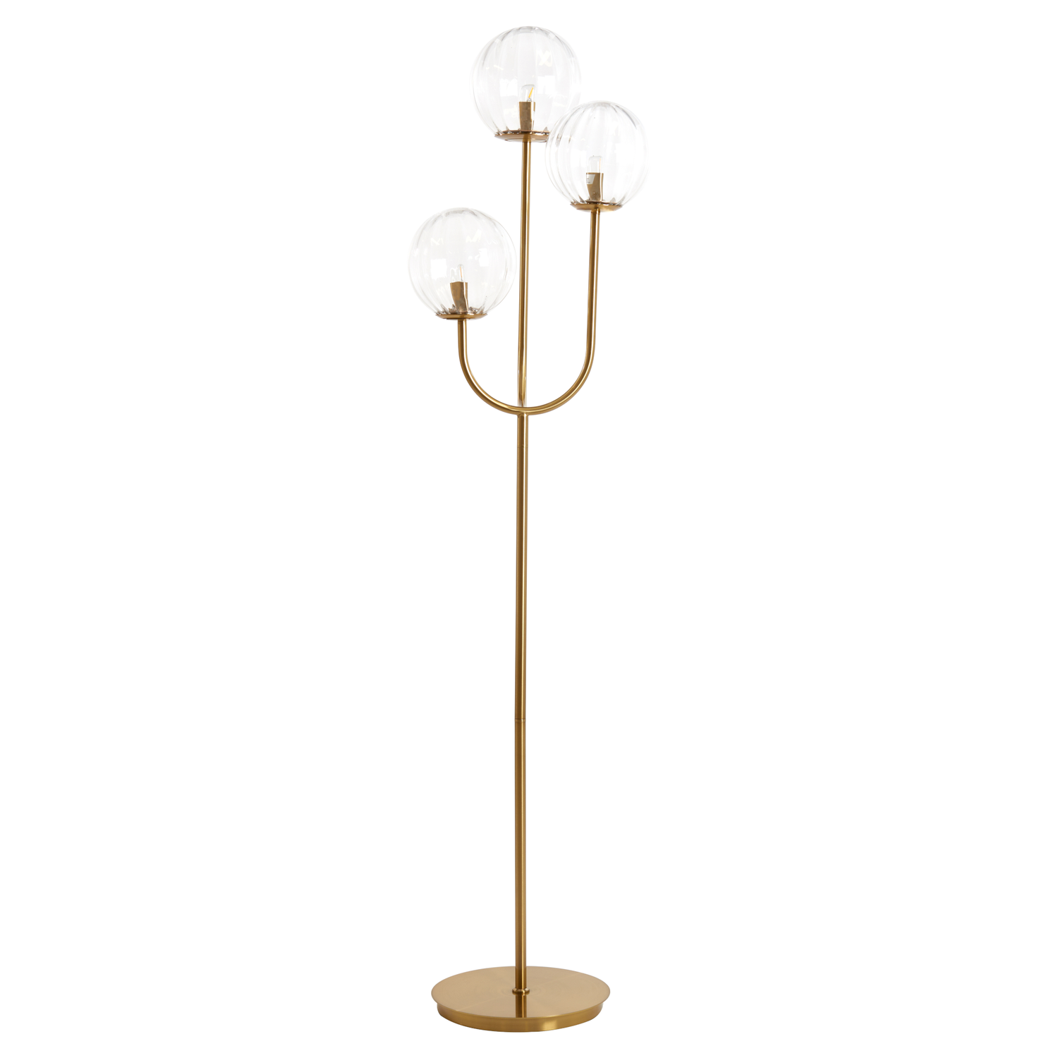 Stehleuchte 3L MAGDALA Glas klar+gold für modernes Ambiente