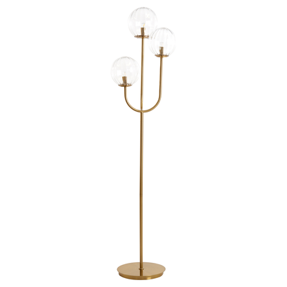 Stehleuchte 3L MAGDALA Glas klar+gold für modernes Ambiente