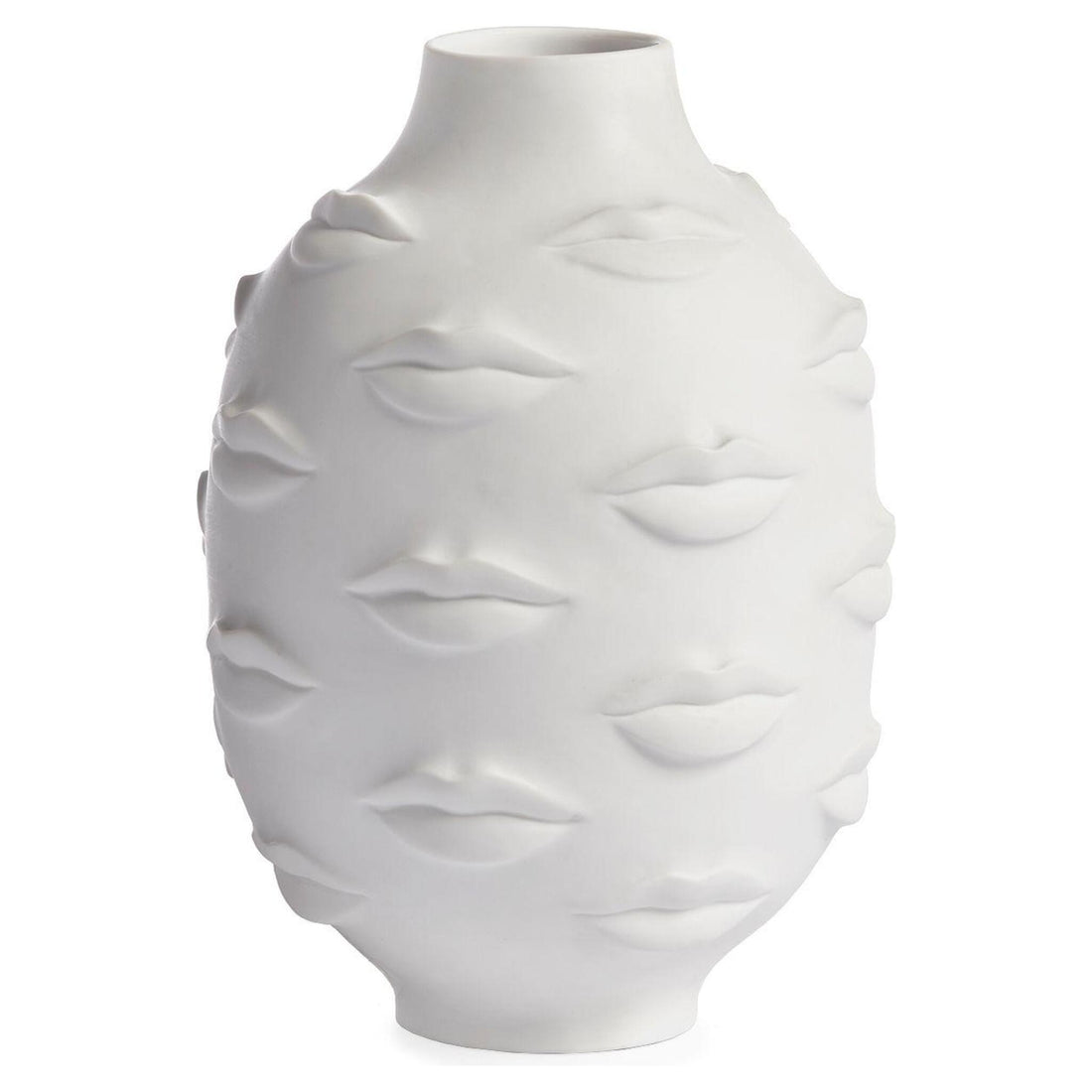 Skulpturale Designvase mit plastischen Lippenreliefs von Jonathan Adler