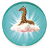 Rundes Gangzai Tablett mit Giraffe auf einer Wolke
