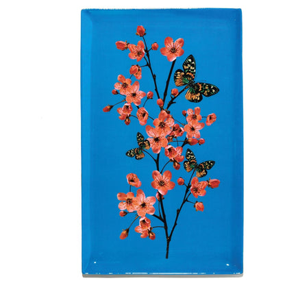 Gangzai rechteckiges Vide-Poche mit Blütenzweig und Schmetterlingen