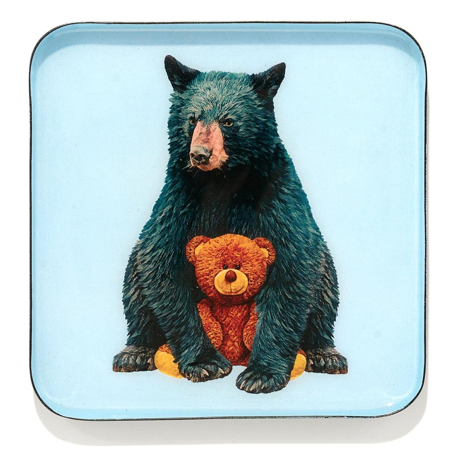 Gangzai Vide-Poche mit Bär und Teddybär auf hellblauem Hintergrund