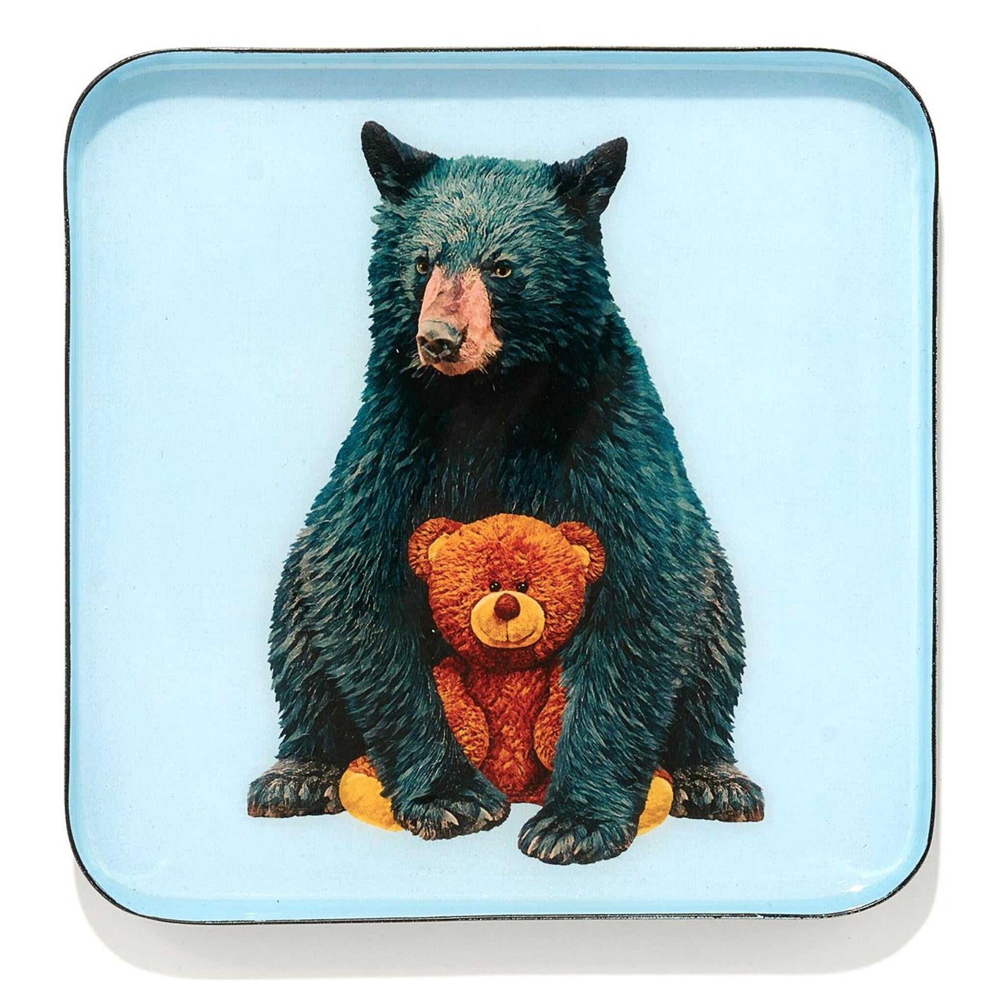 Gangzai Vide-Poche mit Bär und Teddybär auf hellblauem Hintergrund