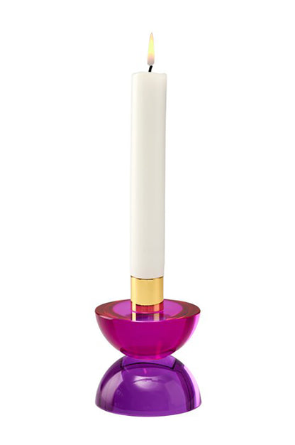 Kristallglas-Kerzenhalter DIOPTRICS lila