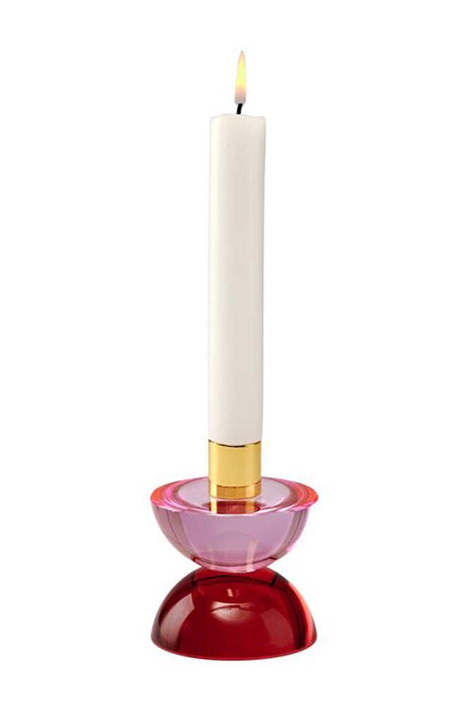 Kristallglas-Kerzenhalter DIOPTRICS rot,rosa