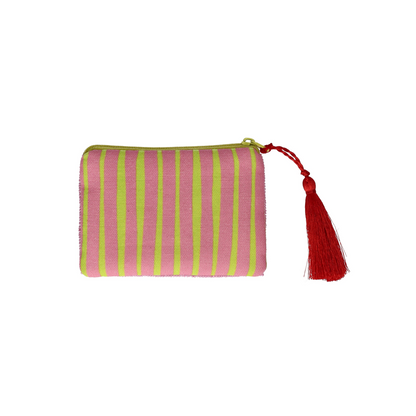 Mini Make-up Tasche mit Herzmuster und dekorativer Quaste