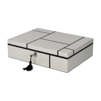 Schmuckbox TANG M mit Streifen in Weiß Schwarz von GiftCompany