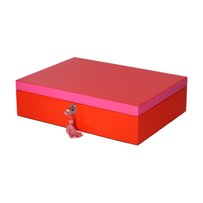 Schmuckbox TANG von GiftCompany in Rot Pink aus MDF