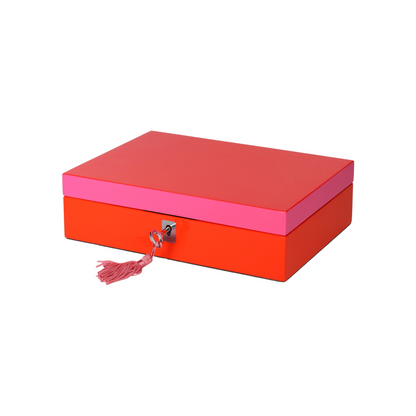 Schmuckbox TANG S von GiftCompany in Rot Pink aus MDF