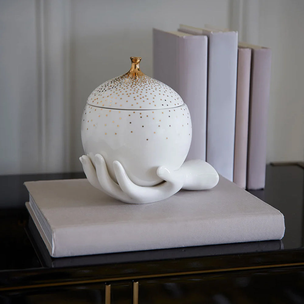 Box GILDED EVE aus Porzellan in weiß, gold von Jonathan Adler