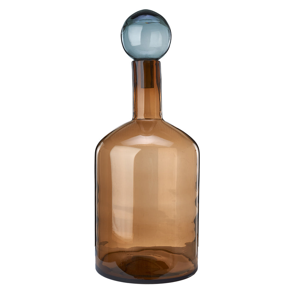 Deko Glasflaschen BUBBLES AND BOTTLES XXL in modernem cognac &amp;amp; grau von Pols Potten