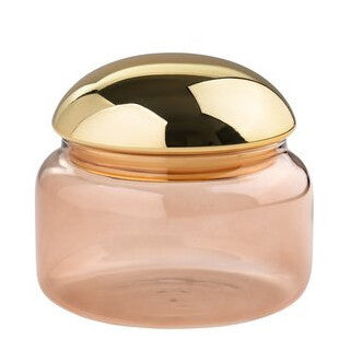 Glasdose VOILE M aus Borosilikatglas – Braun &amp; Gold