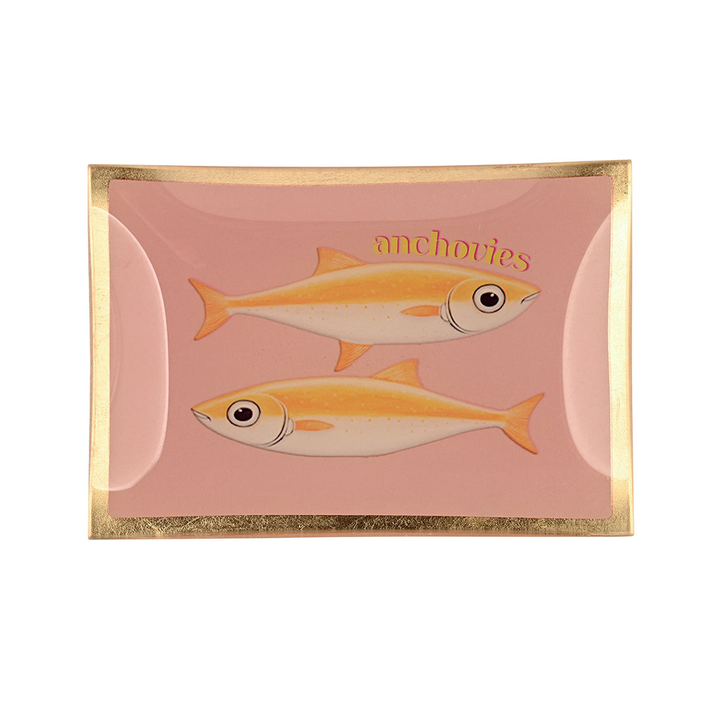 Glasteller ANCHOVIES in rosa, gold der Marke GiftCompany