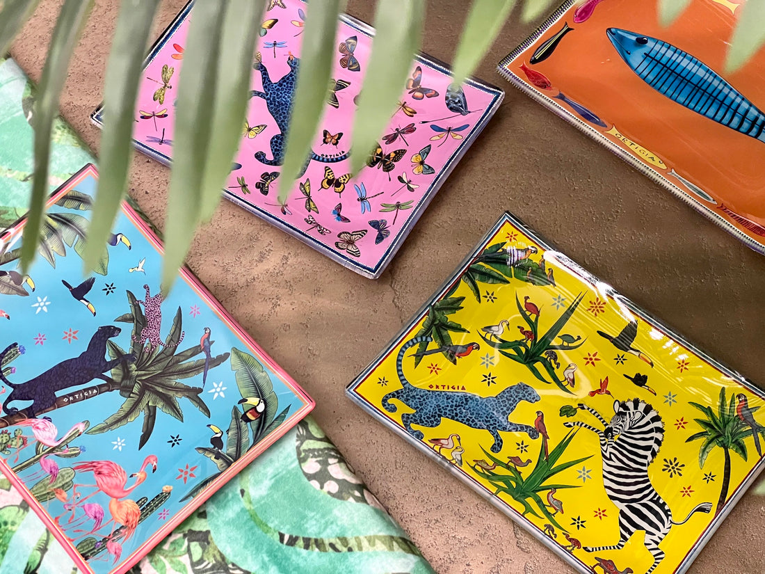 Glass plate TIN JUNGLE set of 4