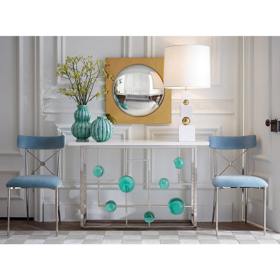 Designer-Konsole mit Carrara-Marmorplatte von Jonathan Adler