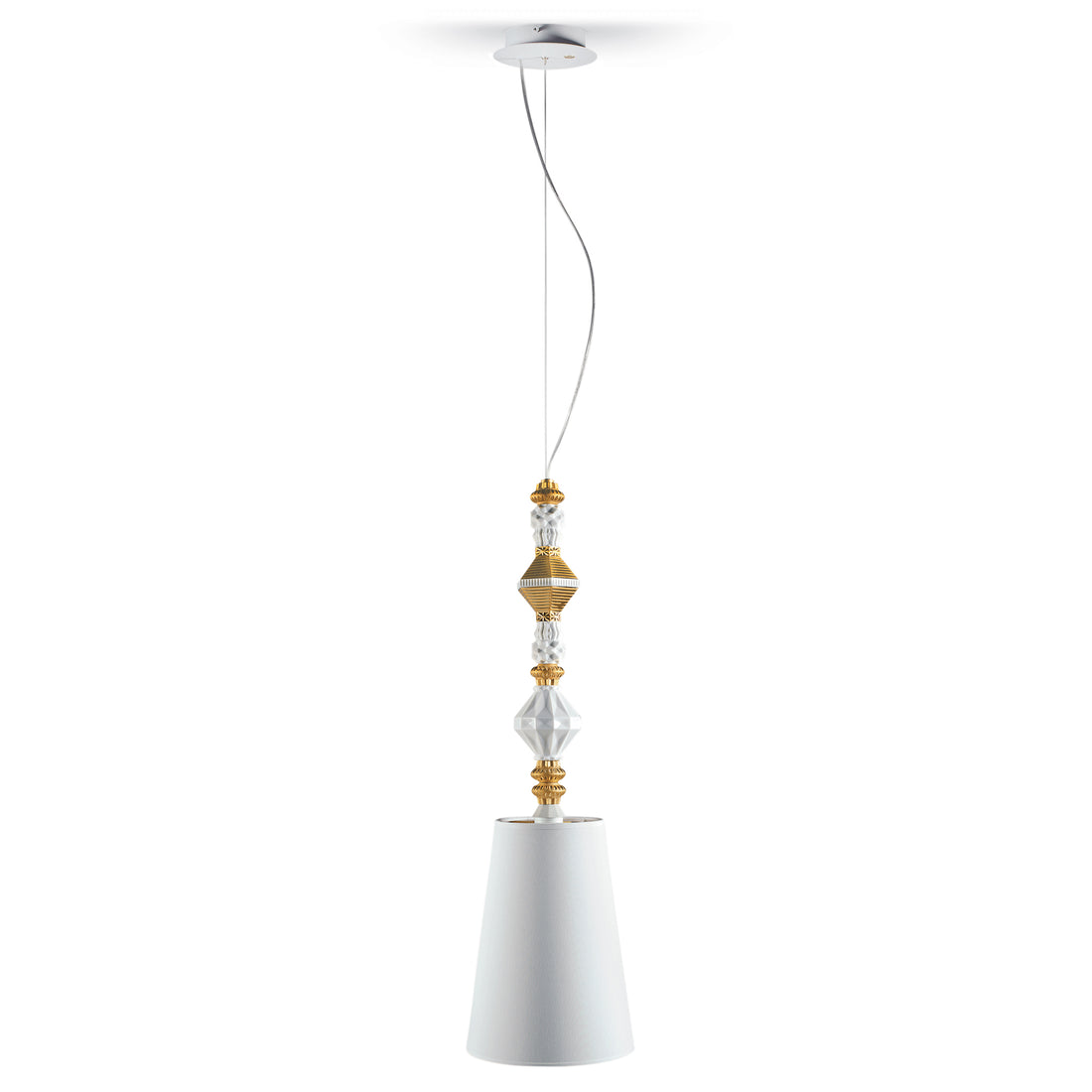 Hängeleuchte BELLE DE NUIT mit Lithophan und Tränen in Golden Luster von Lladró