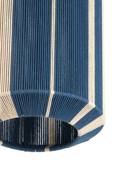 Hanging lamp KOZANA blue/cream striped Ø48x55 cm