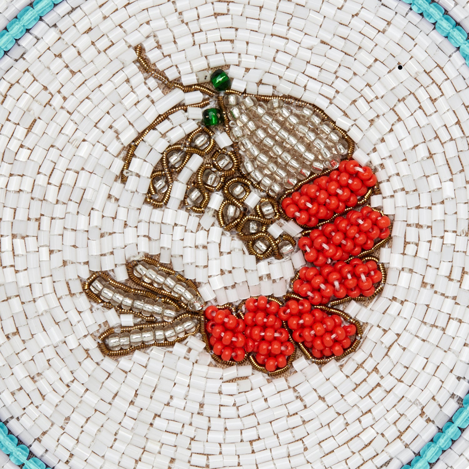 Untersetzer &quot;Shrimp&quot; – handbestickt im 4er-Set von Joanna Buchanan