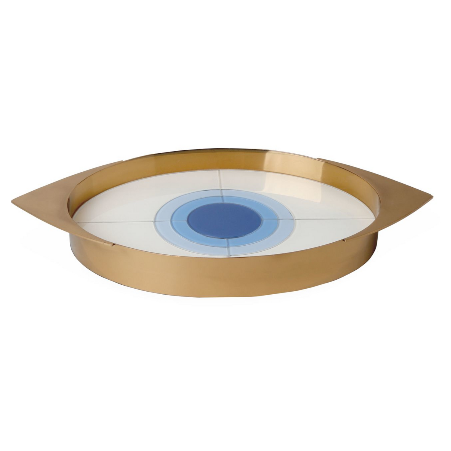 Harlequin Eye Tray mit blauem Glaseinsatz
