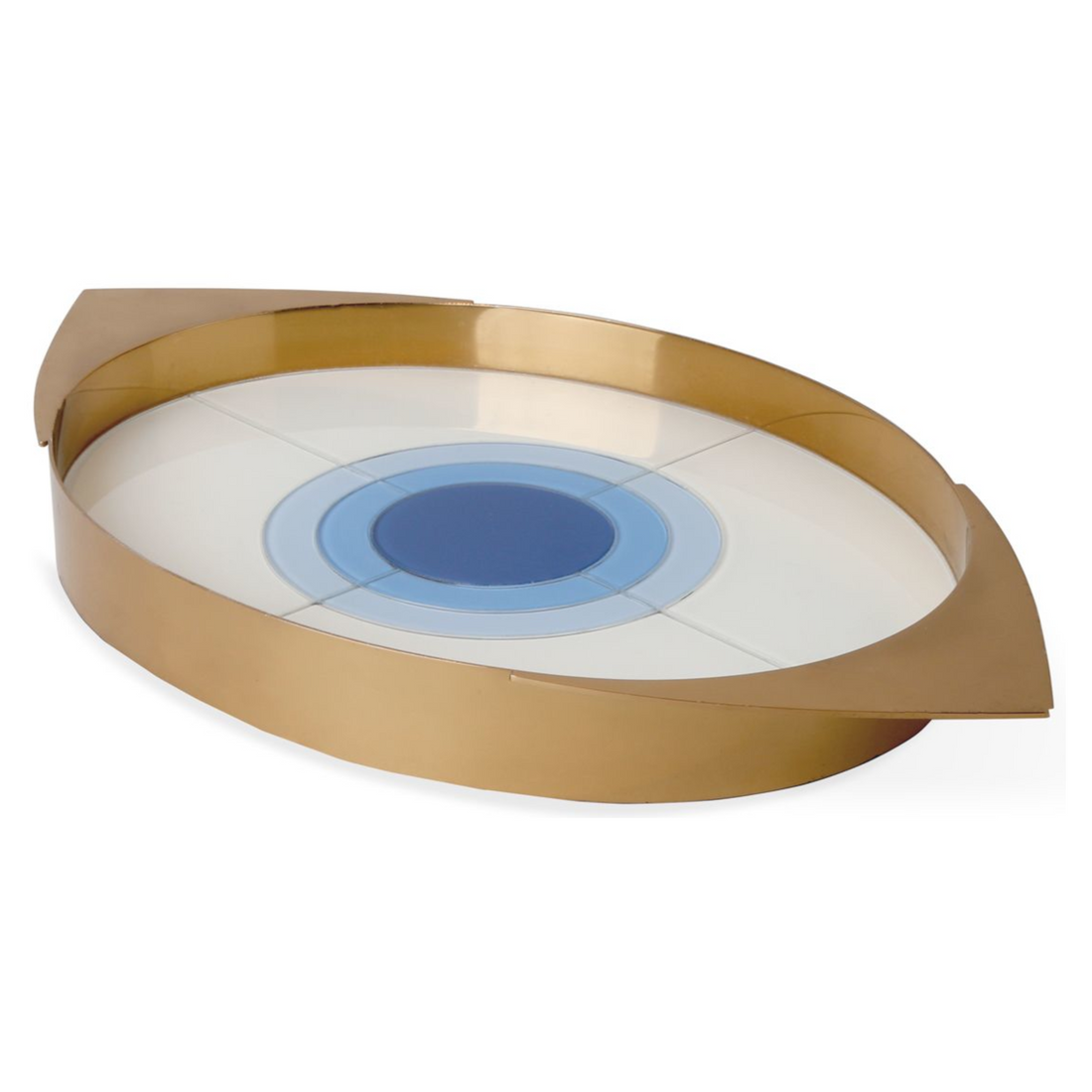 Tablett Harlequin Eye von Jonathan Adler in Gold