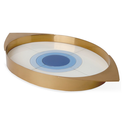 Tablett Harlequin Eye von Jonathan Adler in Gold
